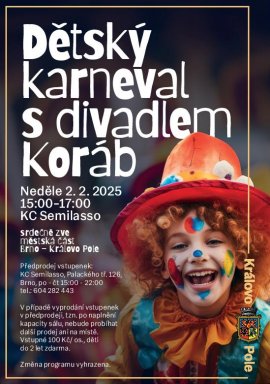 Dětský karneval s divadlem Koráb