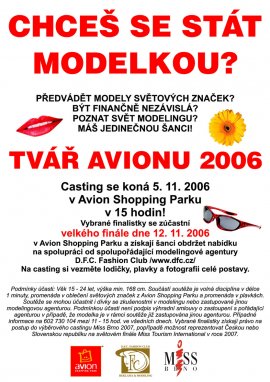 TVÁŘ AVIONU 2006 - CASTING