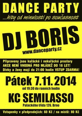 DJ BORIS - DANCE PARTY - hity minulosti po současnost